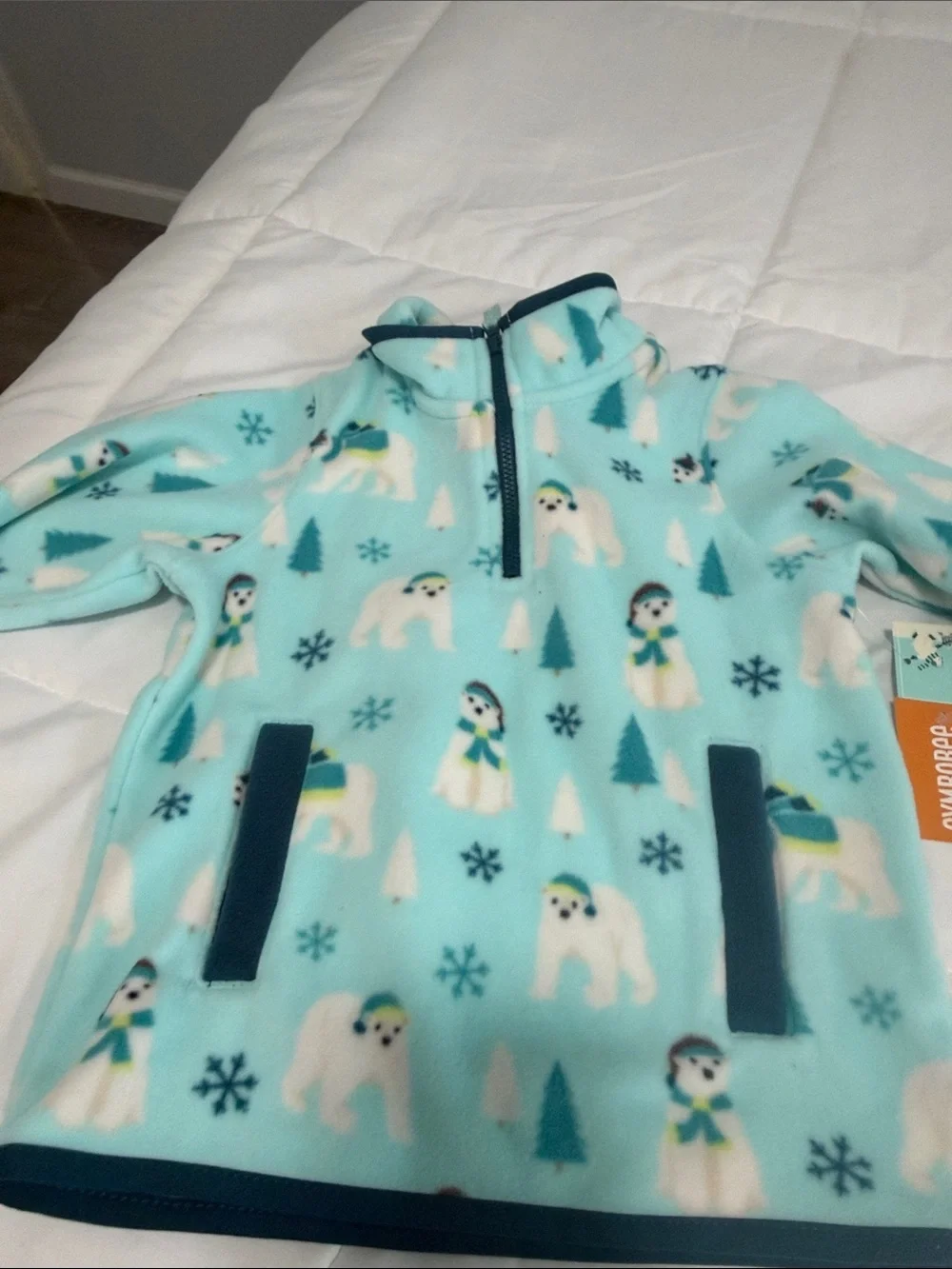 Gymboree Aqua Polar Bear Fleece Pullover